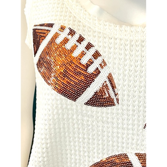 Super cute sequin football tank S M L XL - Picture 4 of 4